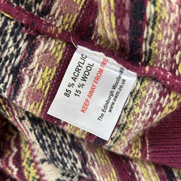Country Rose Fair Isle Cardigan Size L Wool Blend Scandi Nordic Land Girl - Picture 9 of 9